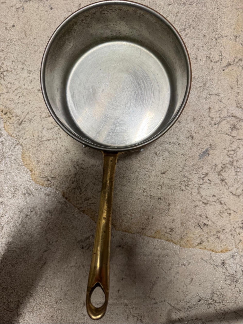 Brass-Handled Stainless Steel Saucepan - Stainless Steel / Brass
